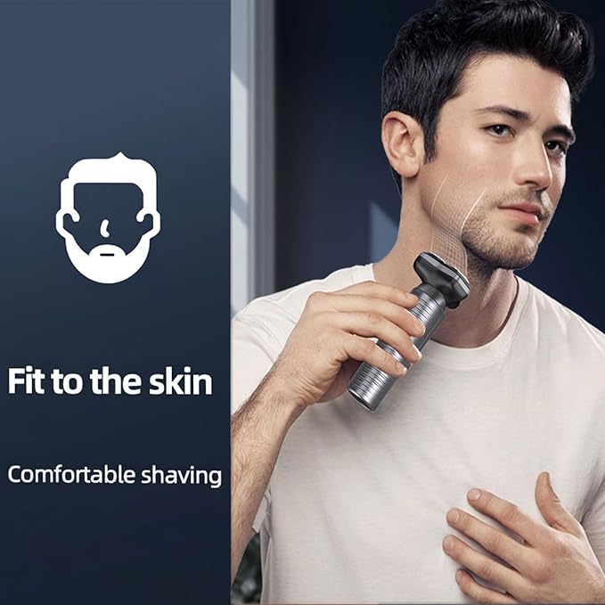 Electric Razor for Men.Wet/Dry Rotary Shaver Waterproof - USB Fast Charging & Sensitive Skin Care. 3-Blade Rotary Shaving System.LED Display, Travel LockGray