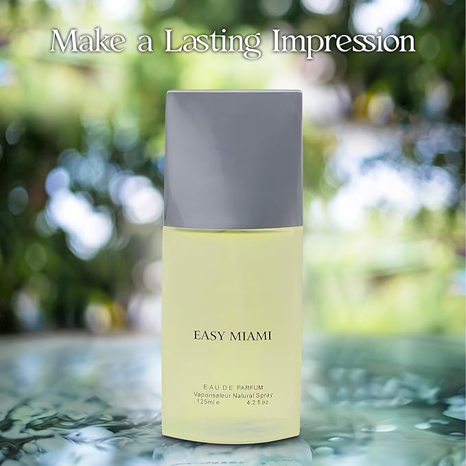 Men's Cologne Easy Miami&Essey Miyami Eau de Parfum Gift Set - 3.4 Fl Oz Each | Citrus Spicy & Woody Ambergris Fragrance | Luxury Perfume for Day & Night