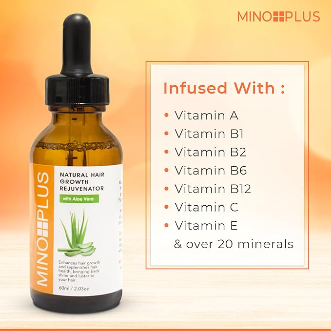 Natural Hair Growth Serum - 60ml / 2fl oz – For Longer, Stronger Thicker, Fuller Hair - Formulated to Prevent Hair Loss, Hair Fall, with Aloe Vera
