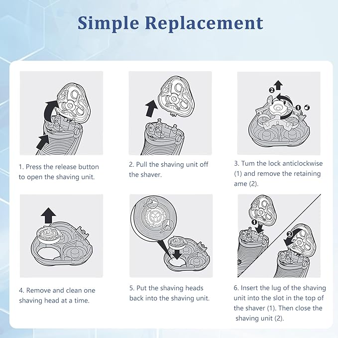 S3000 Replacement Razor Blade Compatible with Philips Norelco Aquatec Shavers,Razor Blades for S3000 Series S3206 S4303.9 Pcs
