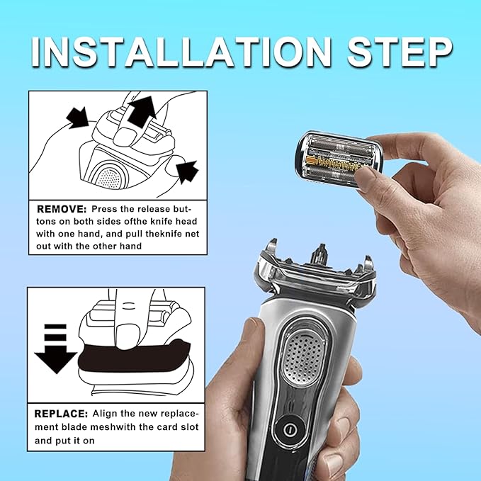 New Series 9 92B Electric Replacement Shaver Head Accessories blade Compatible with Braun Series 9 Foil Shaver Replacement Heads 9290cc 9291cc 9370cc 9293s 9385cc 9390cc 9330s 9296cc