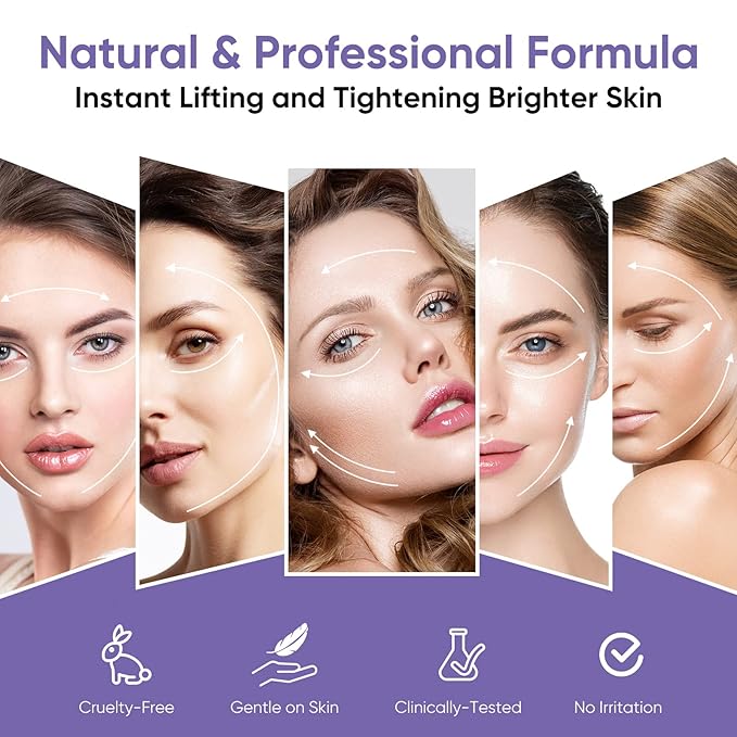 Instant Face Lift Cream, Facial Skin Tightening and Lifting Cream for Face, Smooth Wrinkles and Anti Aging