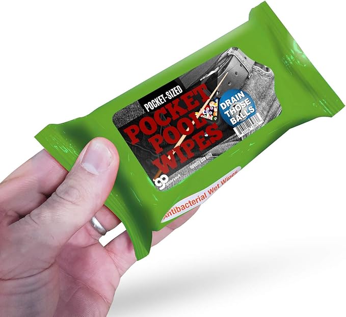 Pocket Pool Wipes - Novelty Wet Wipes - Funny Gifts for Men, Travel Sized, Disposable, Hand Use Only