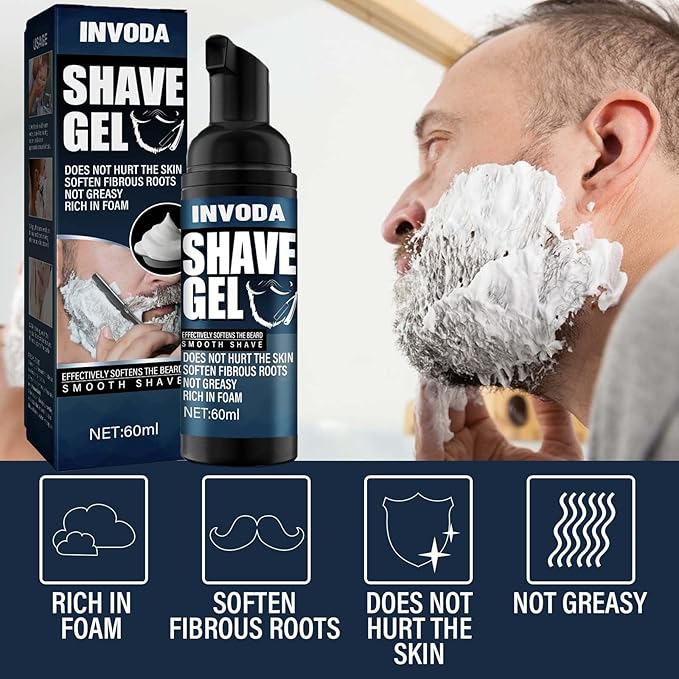 Shaving Gel For Men Travel Shaving Foam Sensitive Skin Shaving Cream Protects and Soothes To Help Reduce Skin Irritation 3.13 Oz
