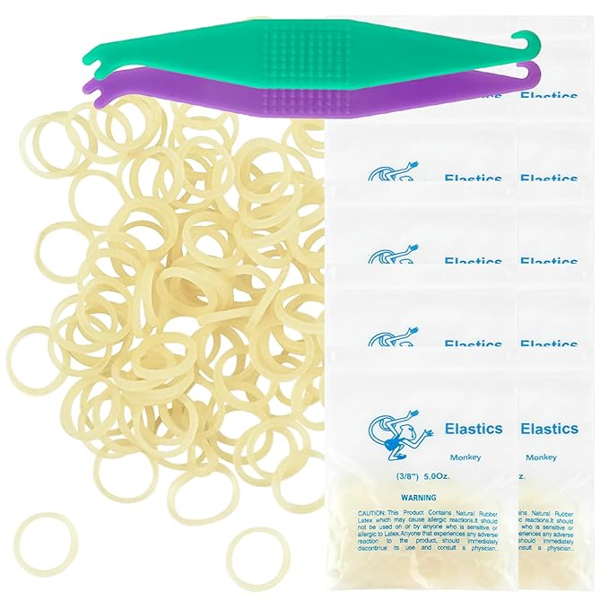Orthodontic Rubber Bands for Braces 3/8'' Medium 5 oz, 1000 Pcs Dental Intraoral Elastic Bands