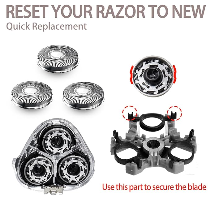 6 Pack SH30/HQ8 Replacment Blades for Aquatec PTxxx, ATxxx Series Razors, Dual-Layer Shaver Heads for Close and Smooth Shave
