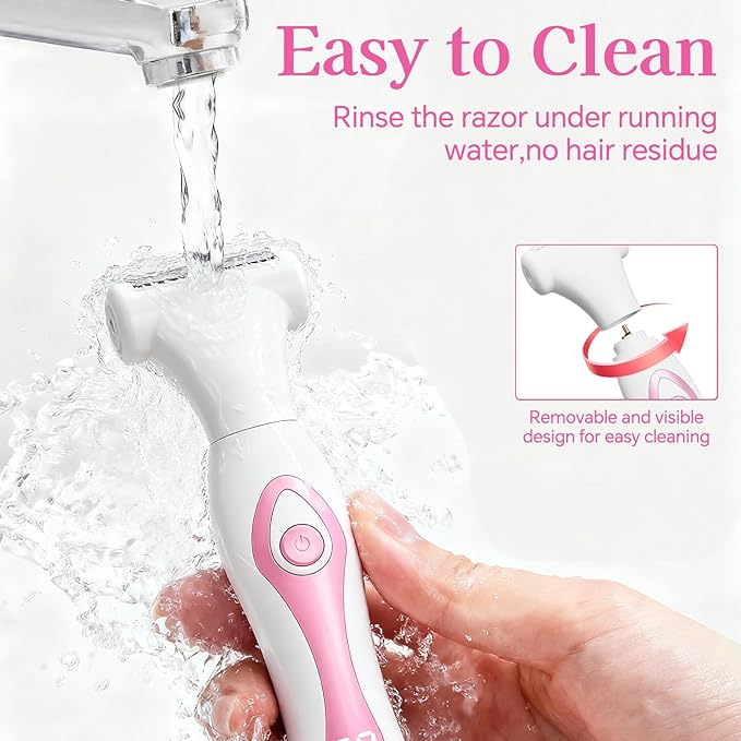 Women‘s Electric Razor 4-in-1 - Painless Hair Removal for Bikini, Face, Body & Nose, Wet & Dry Shaver with LED Display, USB-C Fast Charging, IPX6 Waterproof, Travel Gift