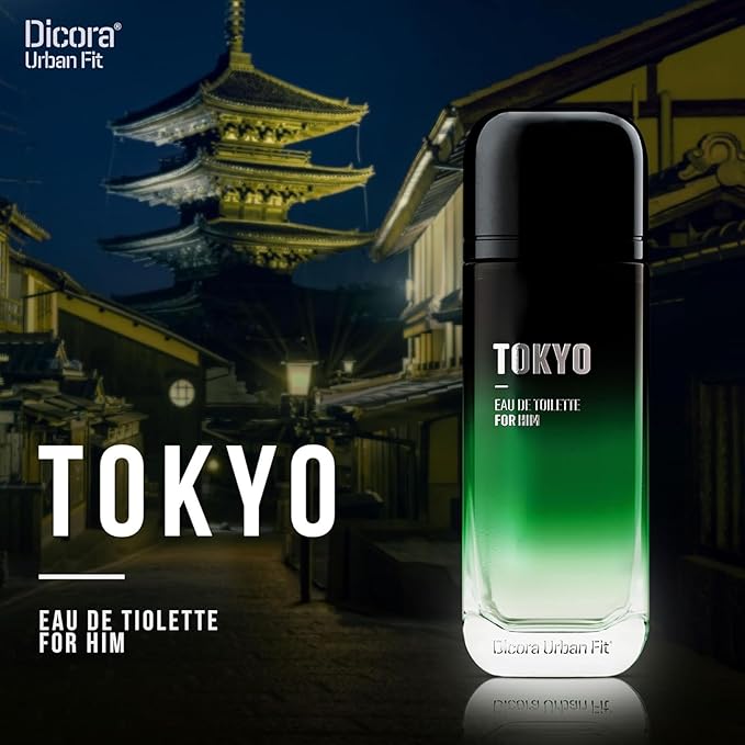 Dicora Urban Fit Tokyo Cologne for Men - Notes of Ginger, Bergamot, Lavender, and Leather - Sensual, Irresistible Fragrance - 5.07 oz EDT Spray
