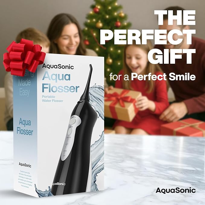 AquaSonic Aqua Flosser - Cordless Rechargeable Water Flosser for Teeth - Waterproof, Portable Oral Irrigator for Dental Cleaning with 5 Jet Tips – Braces Home Travel