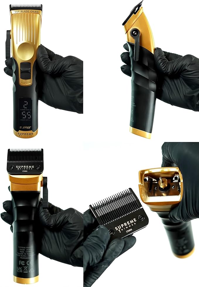 Supreme Trimmer 2Spee STC922 – Professional Cordless Hair Clipper with Removable Blade | 210 Min Runtime, 2-Speed Motor, Digital Display, Smooth Lever & Color Coded Guards