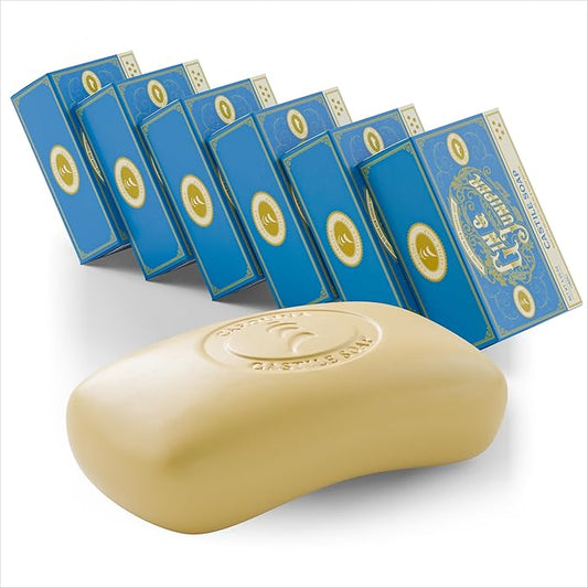 Body Wash Castile Soap Bar for Sensitive Skin – Long Lasting Natural Bar Soap for Men w/Olive Oil and Cocoa Butter - Vegan Gin & Juniper Scented by Carolina Castile, 5 oz Each