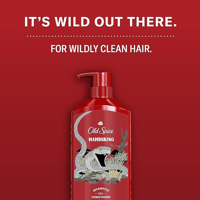 Old Spice MambaKing 2-in-1 Shampoo and Conditioner Set for Men, Healthier, Fuller, More Moisturized Looking Hair, 21.9 Fl Oz Each, Twin Pack