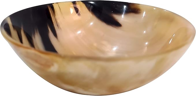 collectiblesBuy Handcrafted Vintage Ox Horn Shave Bowl – 5" Palm Lathering Shaving Soap Bowl for Men – Natural Horn, Lightweight, Unique Gift, Home Décor Accent