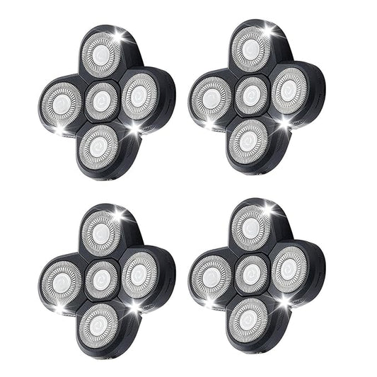Fre*Bird 4PCS 5 Head Shaver Replacement Blades for Bald Men, Electric Head Hair Shaver (Black/4PCS)