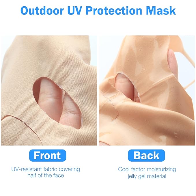 Golf Sunscreen Patch, UV Protection Mask for Face Care, Hydrating Gel Cool Face Mask Lifting Collagen Mask Sun Protection UV Stickers Suitable for Climbing Cycling Outdoor Activities (5-Piece)
