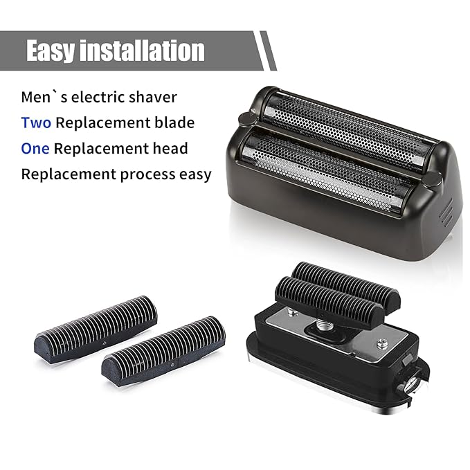 Shaver Replacement Foil and Cutter，Compatible with BaBylissPRO FXONE BlackFX Double Foil Stick Shaver，Black