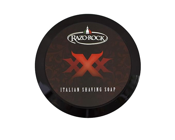 RazoRock XXX Italian Shaving Soap: Artisan Made Shaving Soap for Men - Tallow Based Shave Cream Soap for Wet Shaving - Rich, Creamy Lather and Classic Italian Barber Shop Scent - 5 Fl Ounces (150 ML)