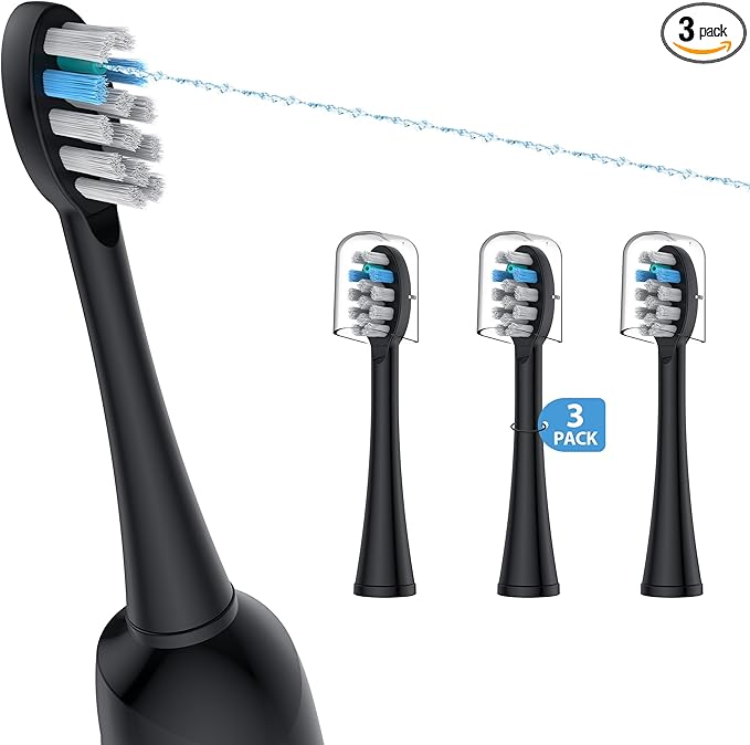 3 Pack Toothbrush Replacement Heads Compatible with WaterPik Sonic Fusion 2.0, FitMount Flossing Brush Head Fit for Water-Pic SF-01W SF-02W and 2.0 SF-03 SF-04