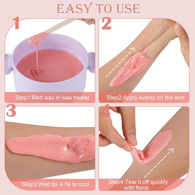 Smooth Hard Wax Beads Bulk - Professional Hair Removal Wax Kit for Coarse Hair & Sensitive Skin - Low Temperature, Painless Brazilian, Bikini, Face, Body Home Use (5lbs, Natural Pearl)