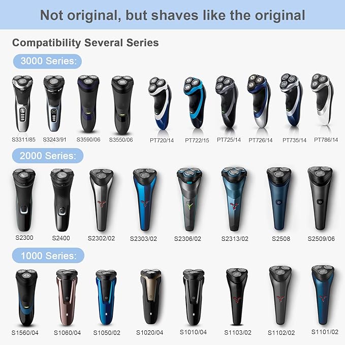 SH30 Replacement Heads Compatible with Philips Norelco Shaver Series 3000, 2000, 1000 and S3243, 3pcs Blades With 1pcs retaining ring
