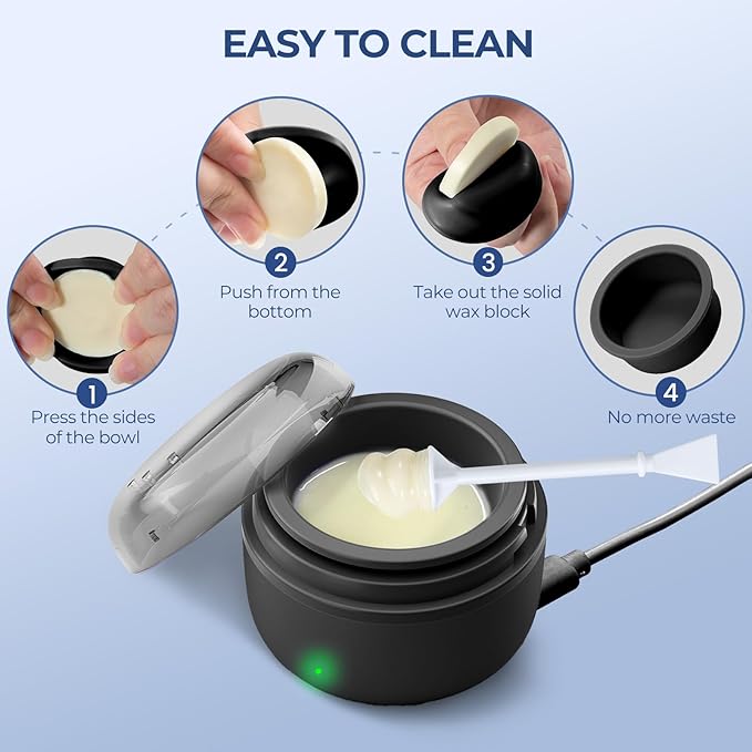 SUERBEATY Nose Wax Kit Men, Nose Hair Wax Kit with 100 g Nose Wax, Use 20 Times, Nose and Ear Hair Removal Kit For Men, USB Fast Heat, Constant Temperature, Multi-Accessories, Travel Use, Light Black