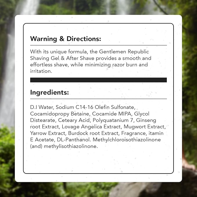 Gentlemen Republic Shaving Kit - Shaving Gel and After Shave Combo Pack - Alcohol, Lather and Dye Free Clear Shave Gel with Aftershave, 2 Pack