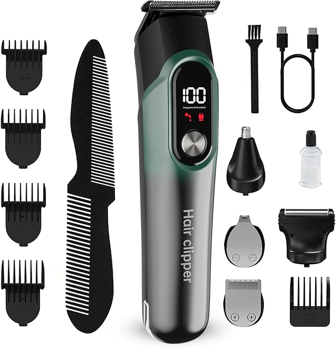 Beard Trimmer for Men Professional, Electric Razor for Nose Hair, Hair Clippers Mens Shaver Electric Razor, Cordless Hair Clippers, Trimmers for Barbers, Hair Cutting Kit for Men Grooming Kit