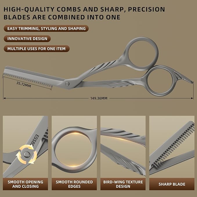 Beard Scissors with comb small mustache trimming eyebrow grooming kit
