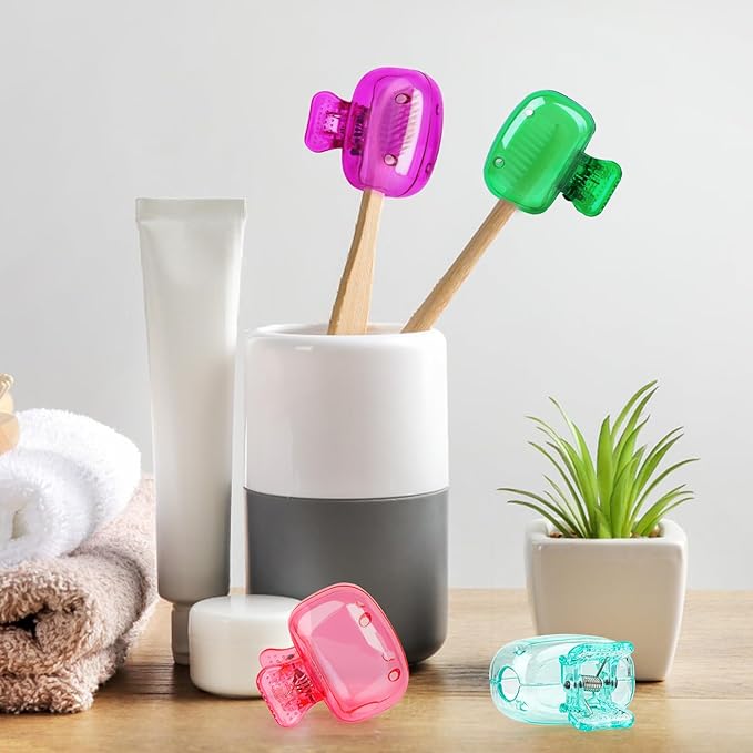 6 Pack Toothbrush Covers Portable Toothbrush Protector Coverings Clips Tooth Brush Storage Head Cover Cap for Kids Bathroom Home Travel Tooth Brush Case