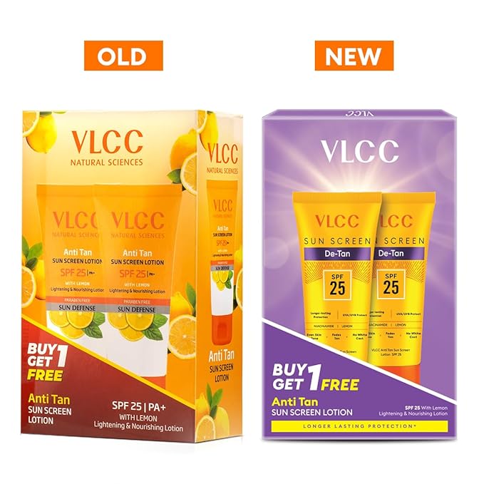 VLCC Natural Sciences | Sunscreen Lotion SPF 25+ | With Lemon | 150+150 (10.14 Fl Oz) | Pack of 2