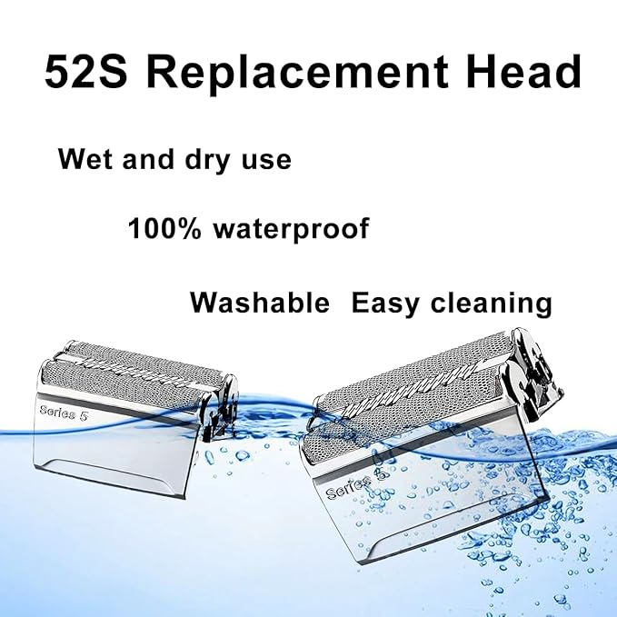 52S Series 5 Electric Shaver Replacement Head Compatible with Braun Series 5 Foil Shaver Replacement Heads 5090/5190cc, 5040/5140s, 5030s, 5147s, 5145s, 5195cc, 5197cc