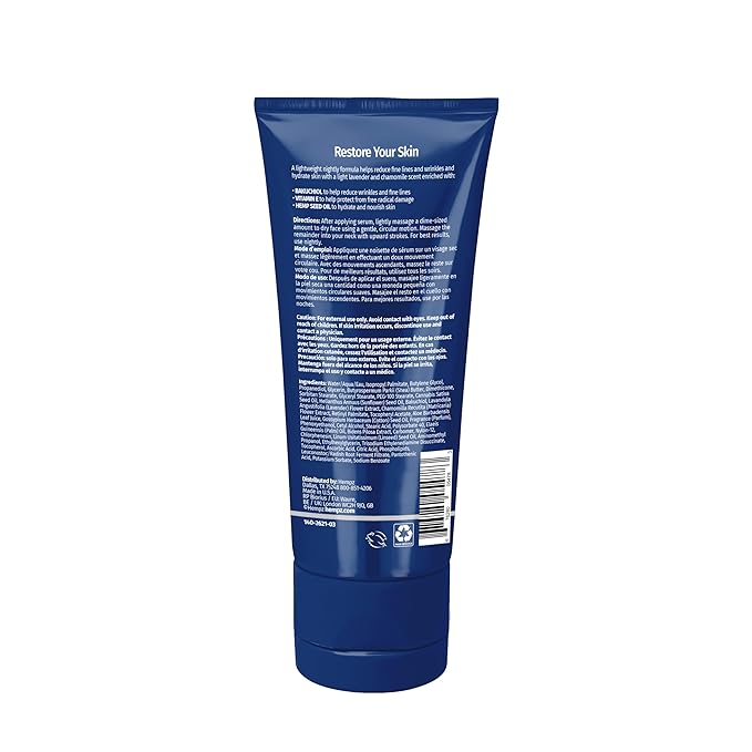 Hempz Lavender & Chamomile Restoring Night Moisturizer - Hydrating Night Cream Rich with Minerals, Vitamin C, & Hempseed Oil to Hydrate & Repair Extremely Dry or Sensitive Skin, for Face & Body, 3 Oz
