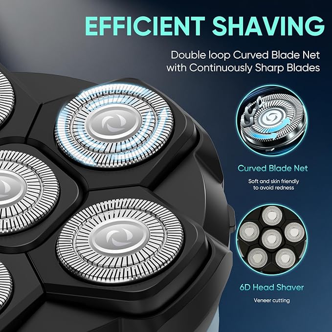 Head Shaver for Bald Men，Magnetic Electric Razor Hair Trimmer for Men，Large Battery Capacity, Rechargeable LED Display，Head Shavers with Type-C ChargeWaterproof Wet/Dry