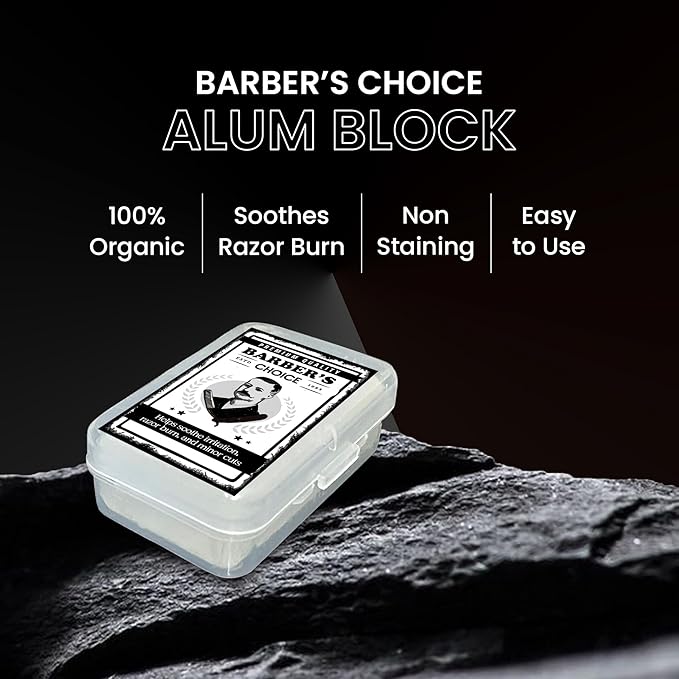 Barber’s Choice Alum Block – Premium Natural Potassium Alum for Razor Burn Relief & Post-Shave Care | Pack of 3