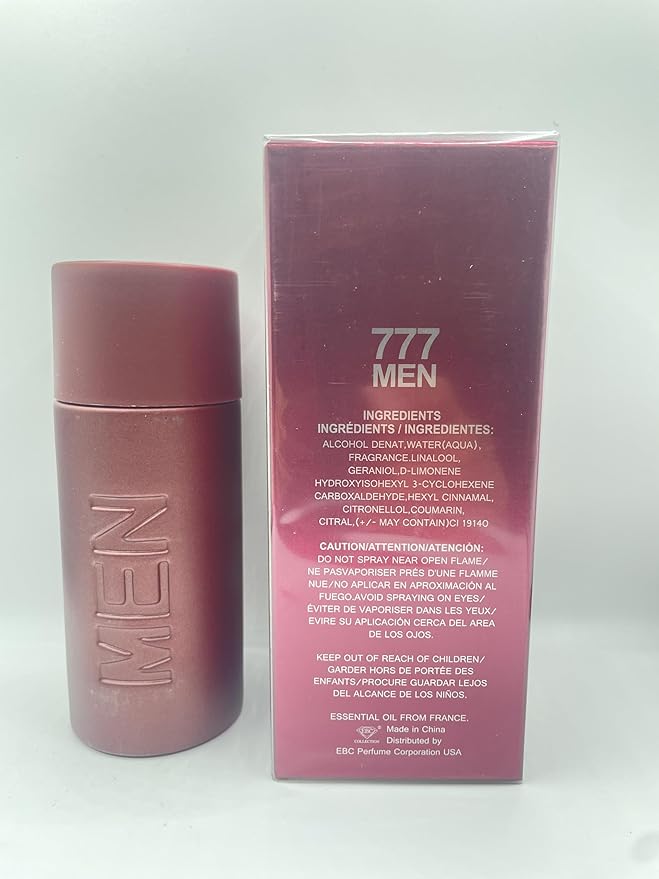 EBC-Collection, 777 MEN RED Perfume for Men, 3.4oz/100ml