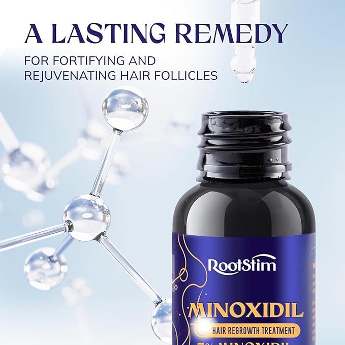 5% Minoxidil Hair Growth Kit for Women Hair Growth: RootStim Extra Strength Hair Regrowth Treatment with Biotin, Caffeine & Peptides for Thinning Hair, Fuller & Healthier Hair - 2.03 Fl Oz