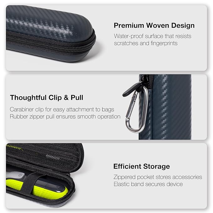 Nincha Compact Travel Trimmer Case for Philips Hybrid Electric Trimmer and Shaver, Face + Body Groomer QP2724/90, QP2834/70, QP1924/70, QP6531/70, QP4631/90, Hard Carrying Case, Gray