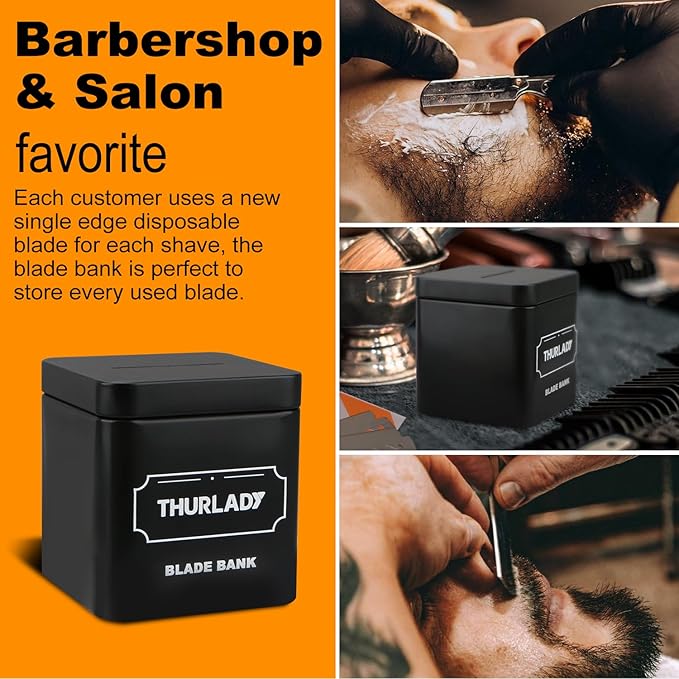 Razor Blade Disposal Container, Matte Black, Large Capacity, Holds Over 500 Blades, Safe & Recyclable