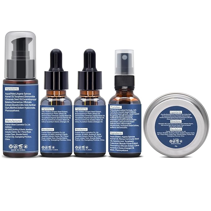Beard Care Kit for Men-Nourish Soften Grooming Patchy Beard W/Vitamin Spray,Mustache Oil,Balm, Wash,Boar Bristle Brush,Wooden Comb,Scissors,Valentines Fathers Gifts for Men Dad Him Husband Boyfriend
