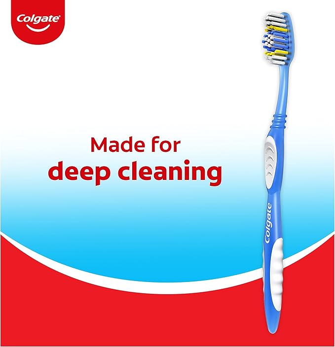 Colgate Extra Clean Toothbrush, Soft Toothbrush for Adults, 6 Count (Pack of 2), Packaging May Vary