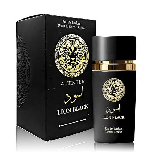 Men's Cologne Eau De Parfume Natural Spray Lion Black Perfume with Pinapple, Tobacco,Amber, Vanilla,Labdanum Scent 3.4 Fluid Ounce Long Lasting Fragrance