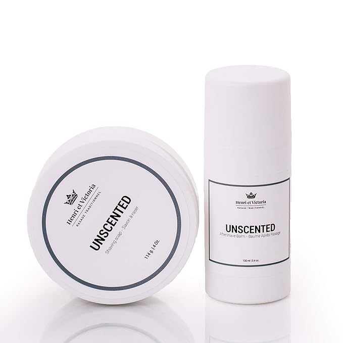 HENRI ET VICTORIA After Shave Balm for Men | Post Shave Balm - Unscented | Made by Skilled Artisans | Prevents and Cures Razor Burns | 3,4 oz