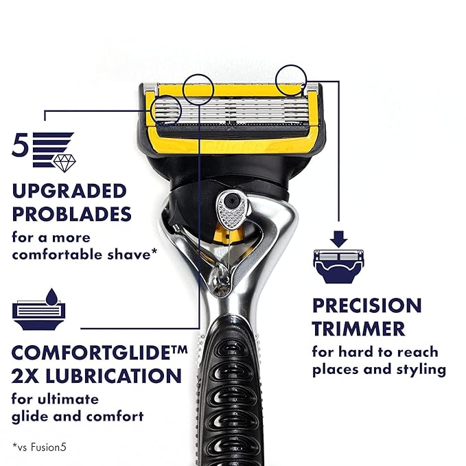 Gillette ProGlide Shield Premium Edition Razors for Men, 1 Gillette Razor, 8 ProShield Razor Blade Refills, 1 Travel Case
