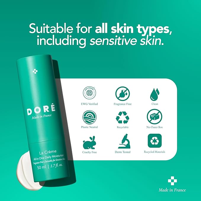 Doré - La Crème All-In-One Daily Moisturizer | Hydrating Face Moisturizer for Sensitive Skin | Barrier Repair Ultra Moisturizing Cream for Dry Skin | Facial Lotion for Women & Men (1.7 fl oz | 50 ml)