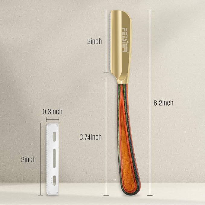 Straight Razors for Men,Stainless Steel Barber Razor with Guard Professional Straight Single Edge Razor Kit, Premium Barber Razor for Men's Shaving,Salon and Home Included 10 Blades