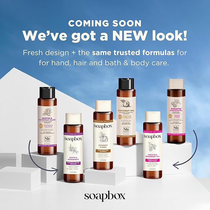 Soapbox Tea Tree Shampoo and Conditioner Set, Scalp Balancing with Tea Tree Oil, Jojoba Oil, Aloe and Shea Butter to Clean and Purify for All Hair Types, 16 Ounces Each (Pack of 2)