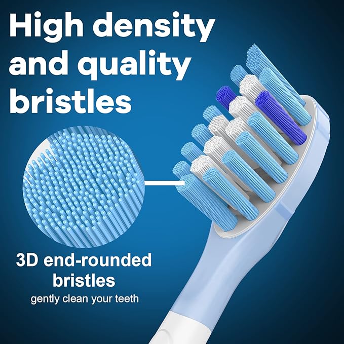 Toptheway Replacement Toothbrush Heads Compatible with Philips Sonicare C-3 Premium Plaque Control 4100 5100 6100, Replacement Heads for G3 W3 C2 G2, 10 Brush Heads, Full Size, White