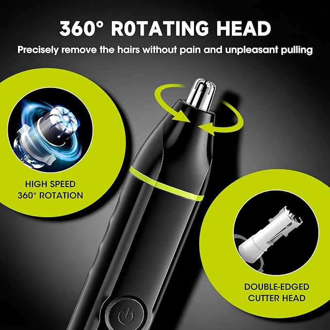 Lanumi 2 in 1 Beard Trimmer for Men Electric Razor and Nose Trimmer, IPX7 Waterproof Body Hair Trimmer, Face and Body Shaver, Men's Grooming Kit