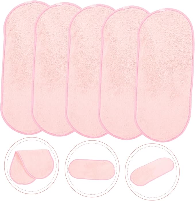 Face Washcloths for Men Women 5 Pack Portable Face Cleaning Towels Makeup Removal Cloths Reusable Facial Towels