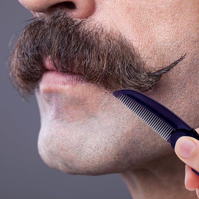 GENTS Folding Pocket Comb for Men - Travel Beard Mustache Hair Grooming Keychain Accessory Handmade